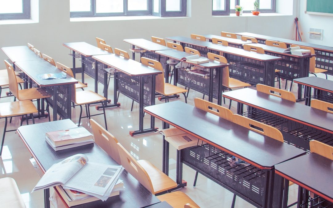 desks in classroom